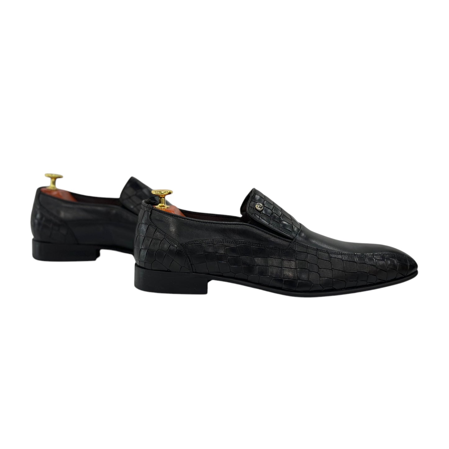 Black Dress Shoes with Textured Detailing made with Hight Quality Leather to Give it A Luxury Finish- 376608-16