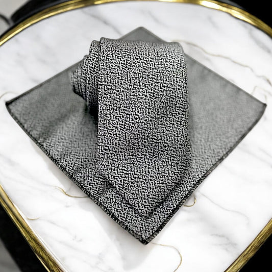 Doted Silver and Black - Istanbul Fashion Tie - Classic Wide