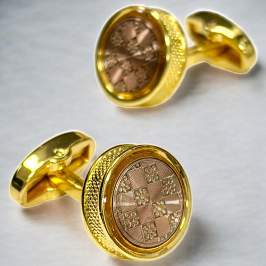 Unique Detailing of Gold and Rose Gold - Istanbul Fashion Cufflinks - 38