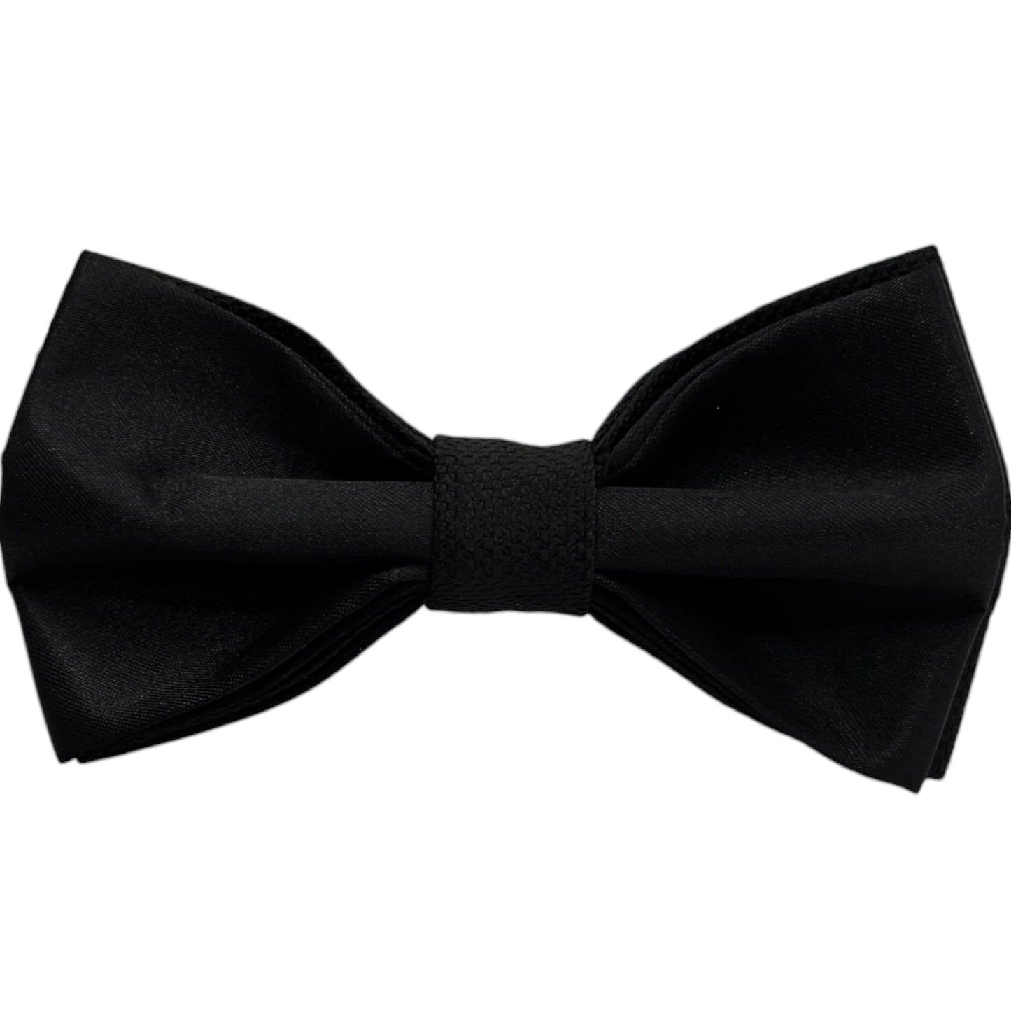 Blackest Black Satin Tie with Adjustable Strap - Reversible
