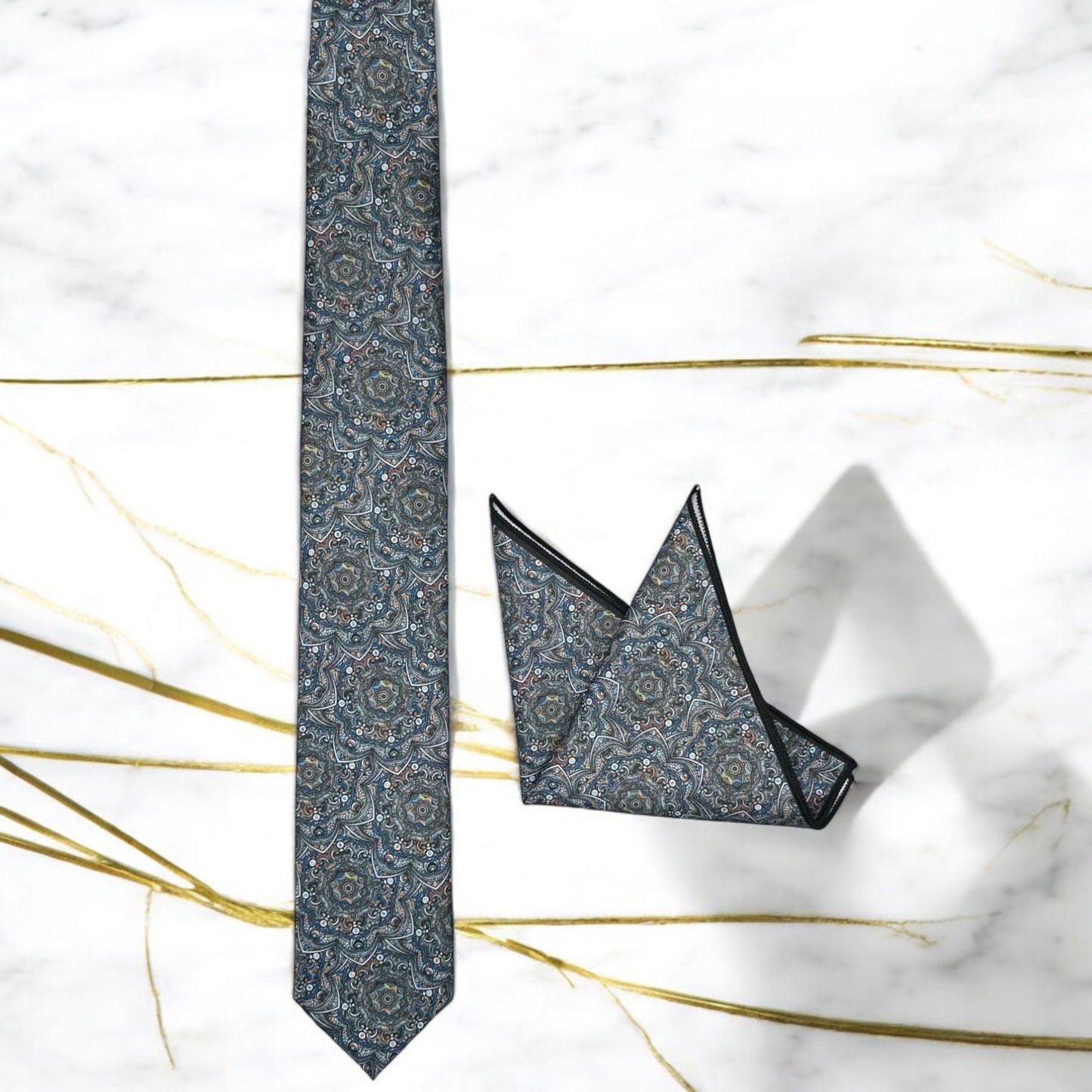 Vintage Style Pattern with Chrome Base- Istanbul Fashion Tie - Classic Wide