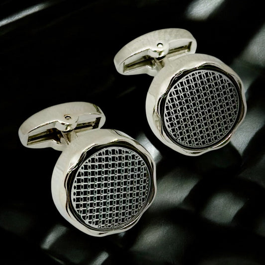 Silver Shiny Round  Round Istanbul Fashion Cufflinks  - 27