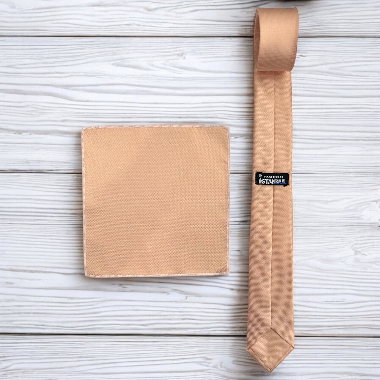 Pastel Orange  - Istanbul Fashion Slim Tie, Textured Fabric
