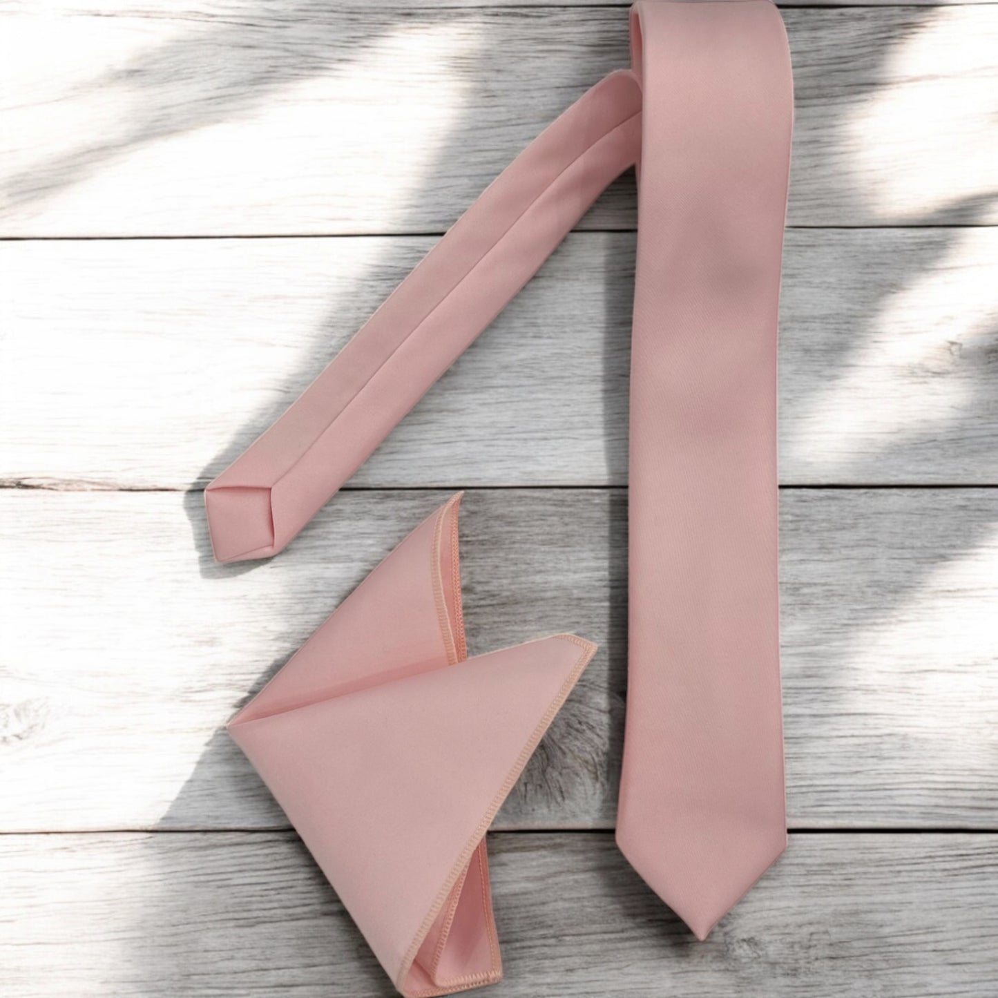 Dusty Blush Pink - Istanbul Fashion slim Tie, Plain Satin