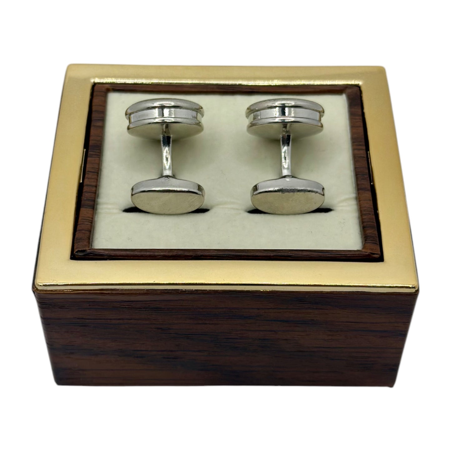 Silver  Black Round  Round Istanbul Fashion Cufflinks  Detailed with Black, Shiny Silver 33