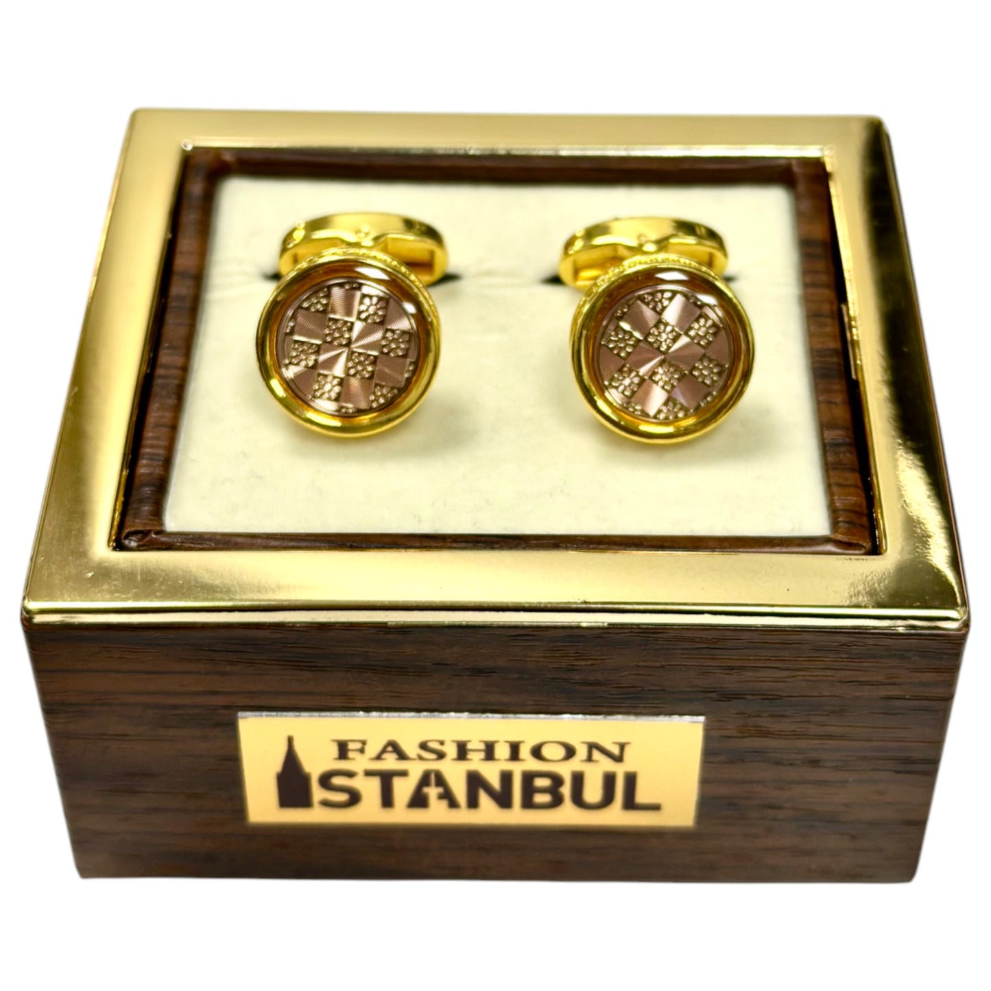 Unique Detailing of Gold and Rose Gold - Istanbul Fashion Cufflinks - 38
