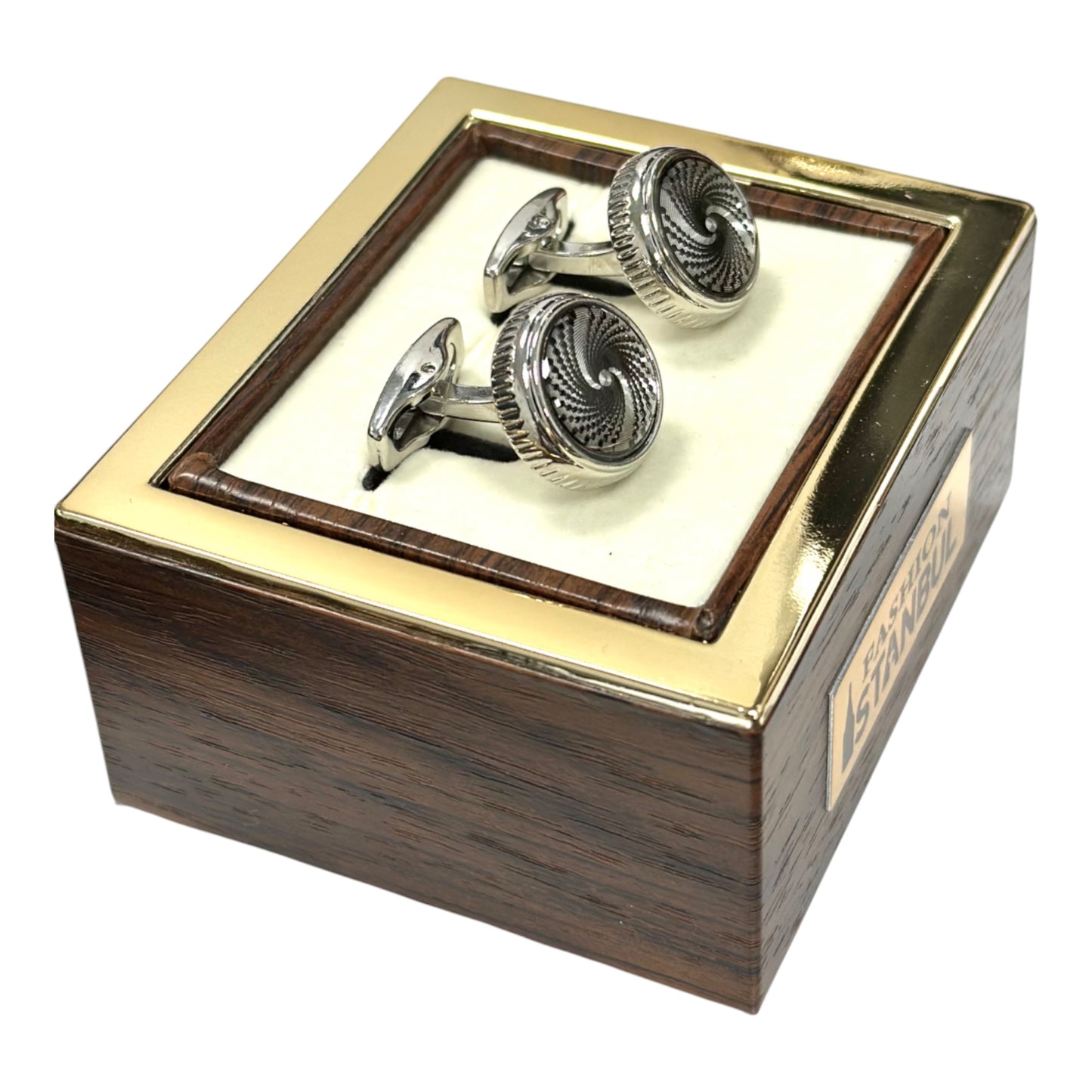Silver with Swirl Detailing   - Istanbul Fashion Cufflinks - 45