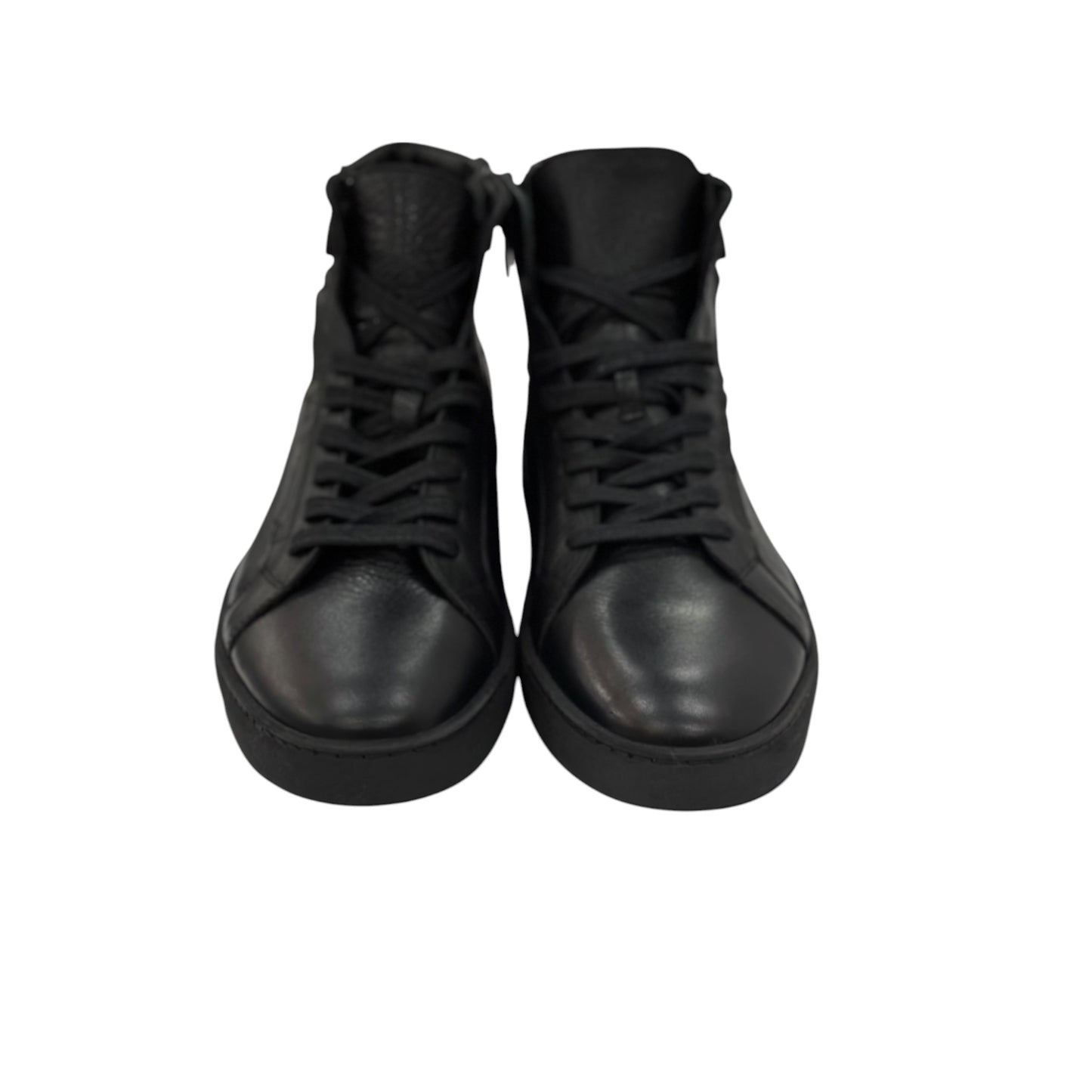 Black Strapped -Side zipper- Ankle Boots with Unique Leather and Rubber Bottom-134-B5839