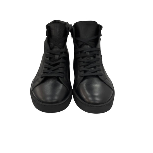 Black Strapped -Side zipper- Ankle Boots with Unique Leather and Rubber Bottom-134-B5839