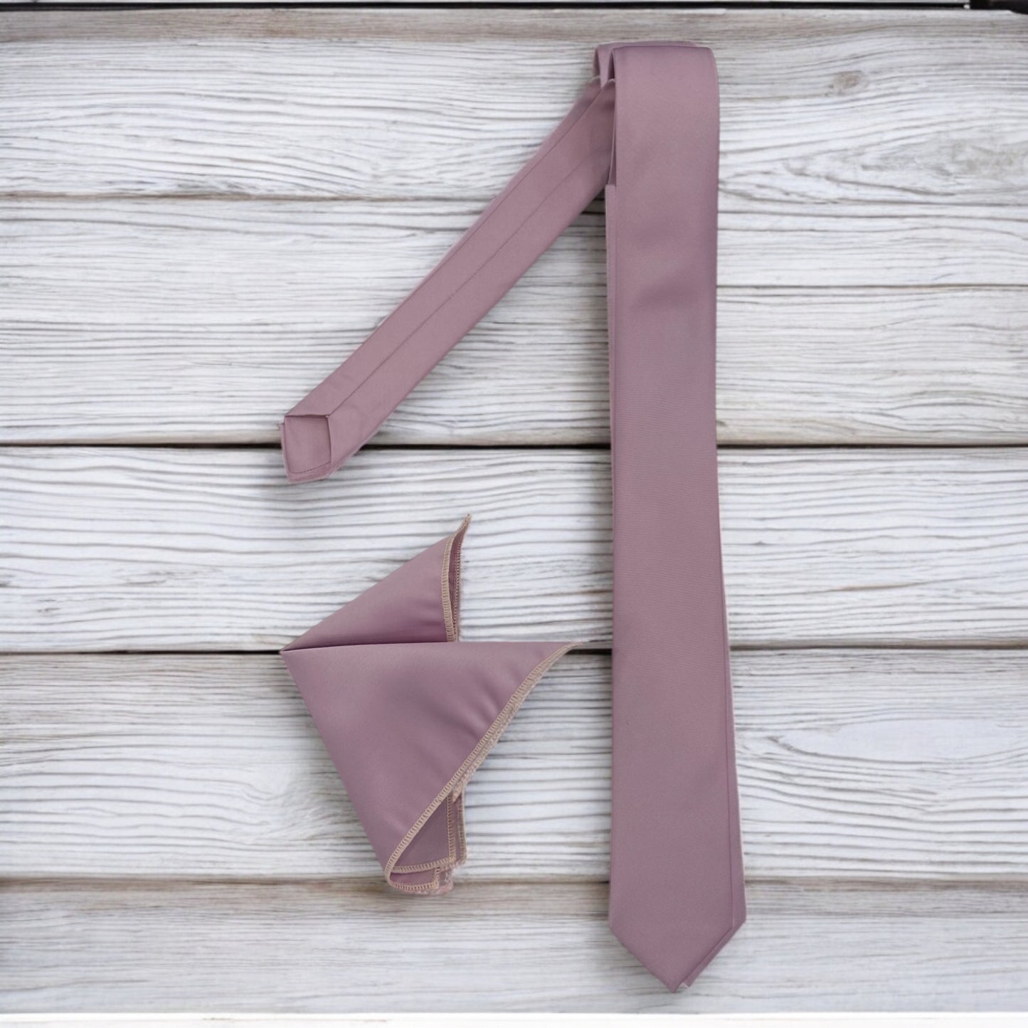 Light Mauve - Istanbul Fashion Slim Tie, Plain Satin