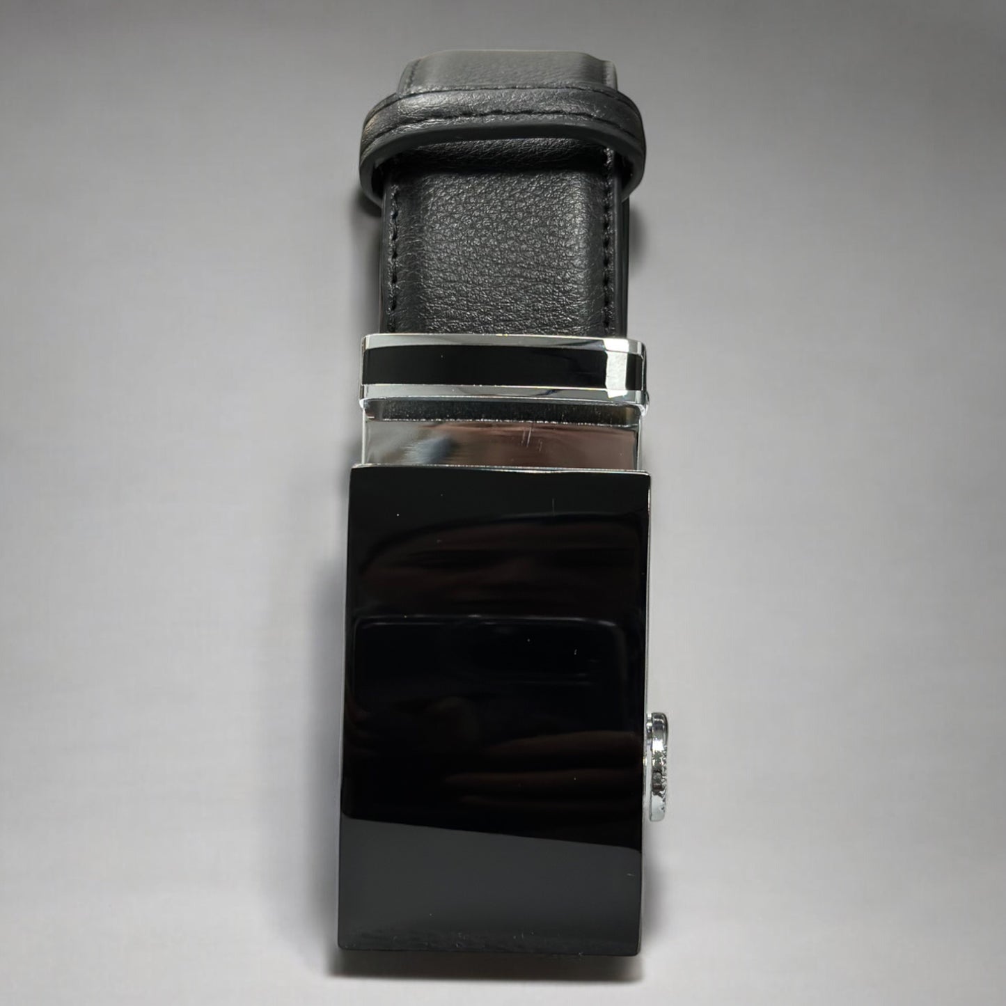 Black Matte Leather with Shiny Black Buckle - 7