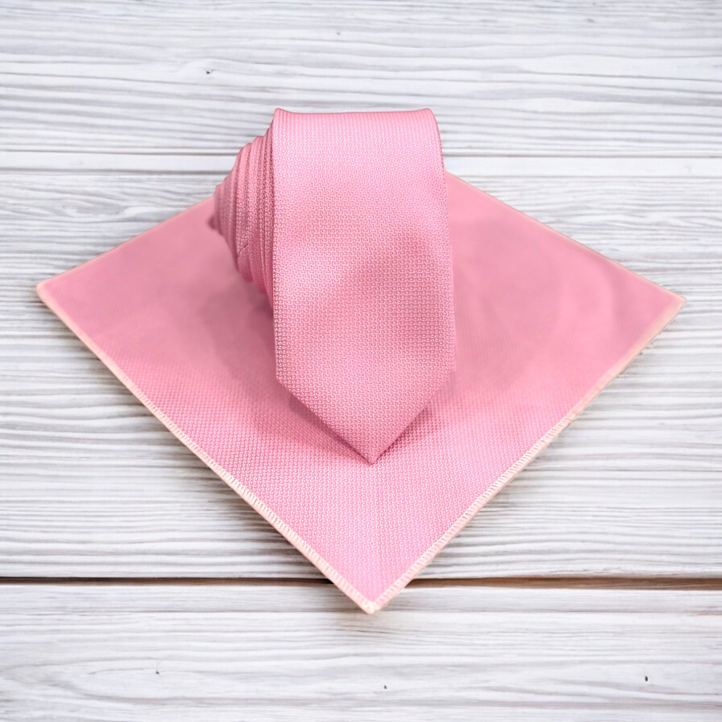 Bubble Pink- Istanbul Fashion Slim Tie, Textured Fabric
