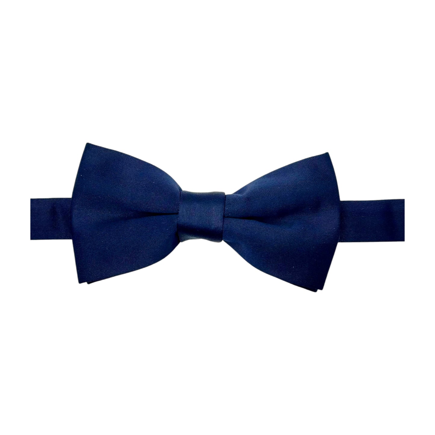 Navy  Bow Tie with Adjustable Strap-Reversible  Mat Fabric
