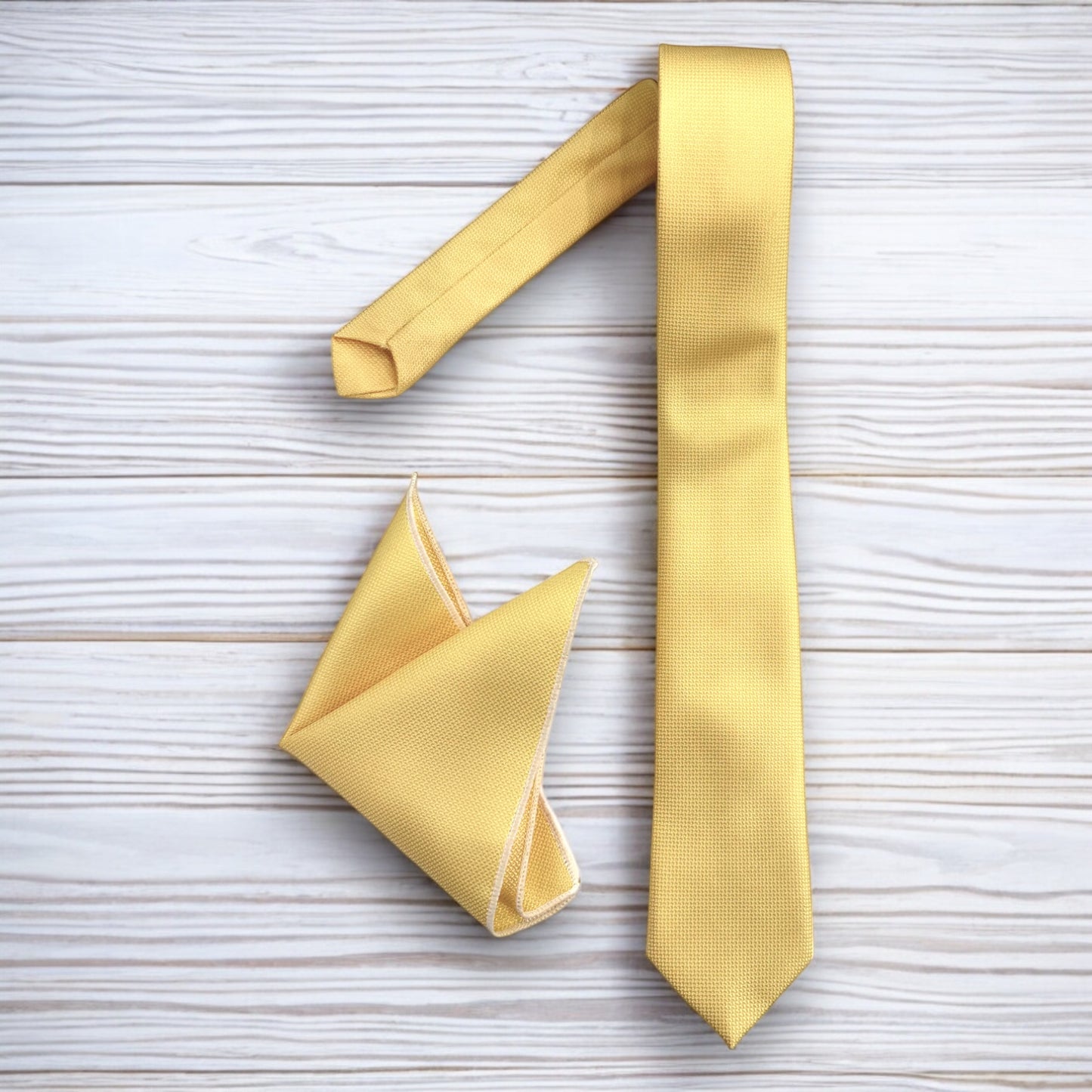 Light Yellow   - Istanbul Fashion Slim Tie, Textured Fabric