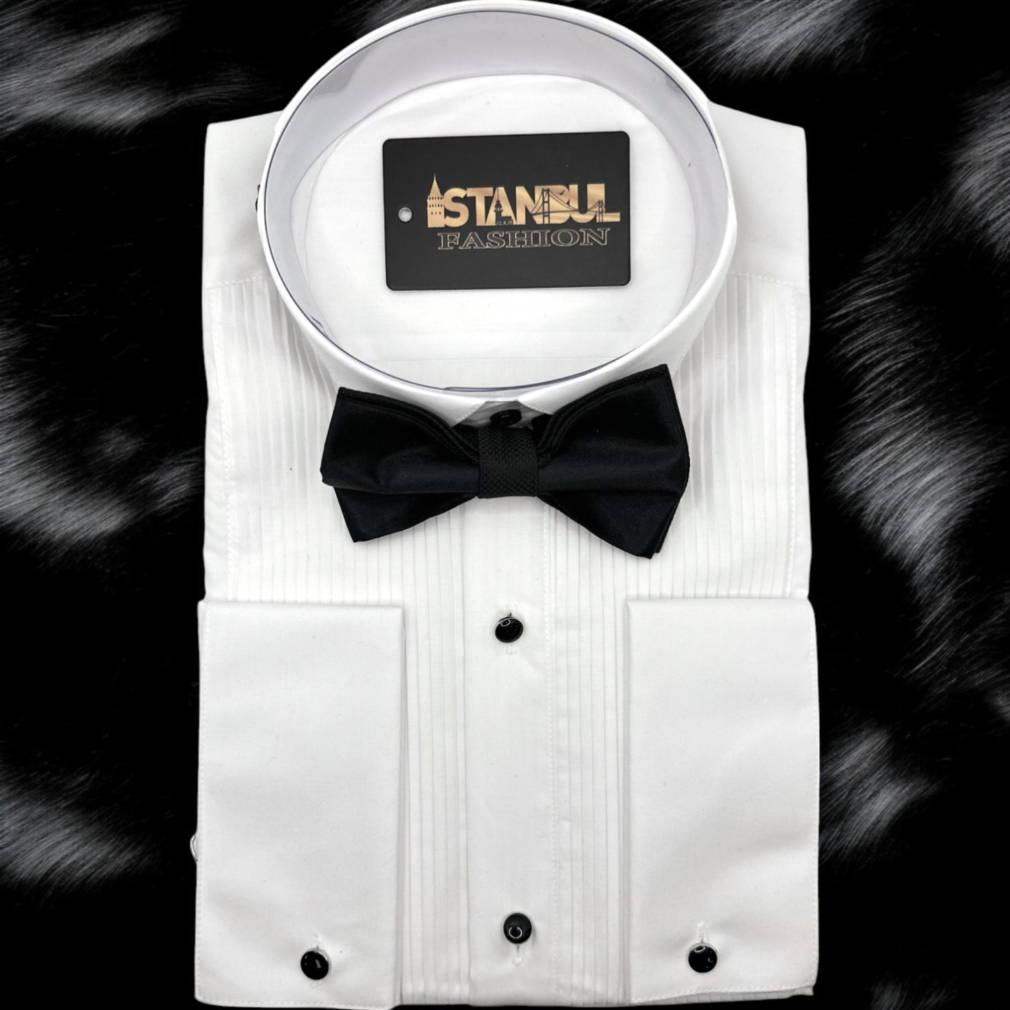 Blackest Black Satin Tie with Adjustable Strap - Reversible