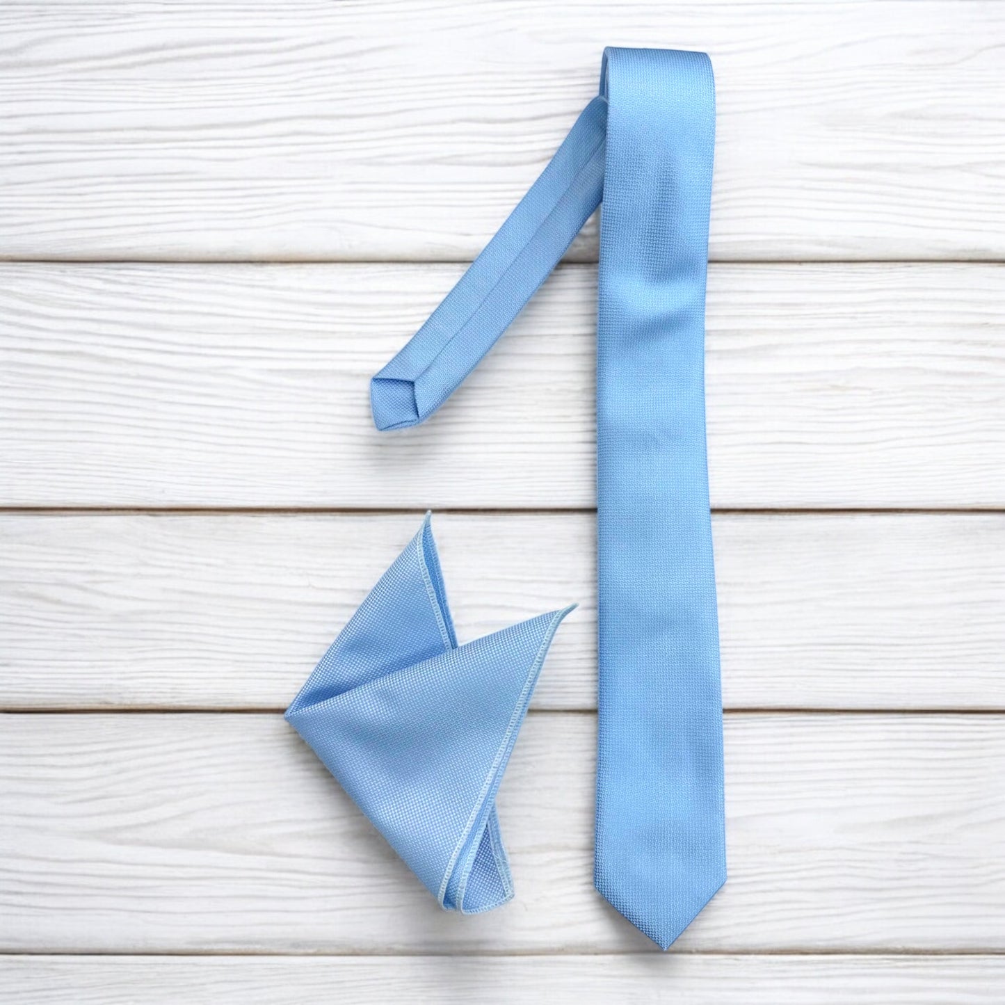 Sky Blue Istanbul Fashion Slim Tie, Textured Fabric