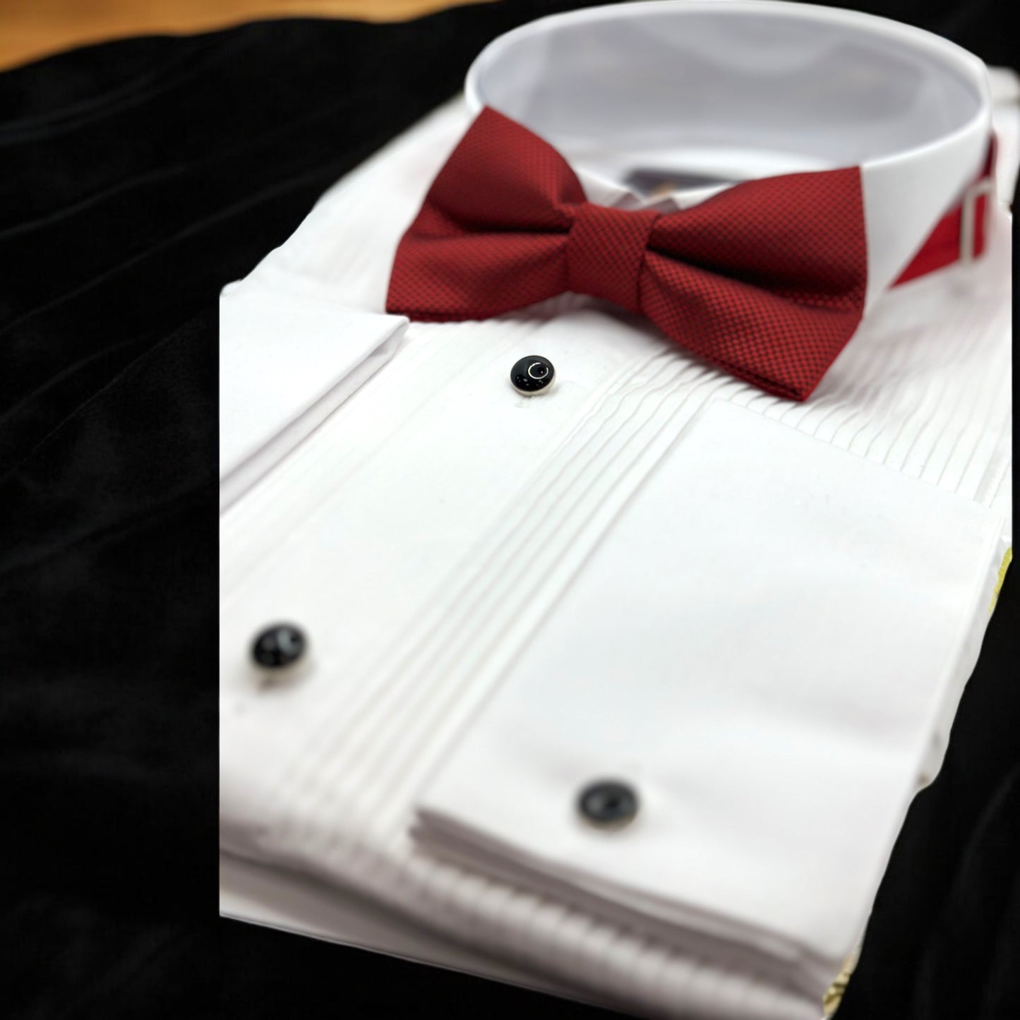 Hot Red Tie with Adjustable Strap - Reversible