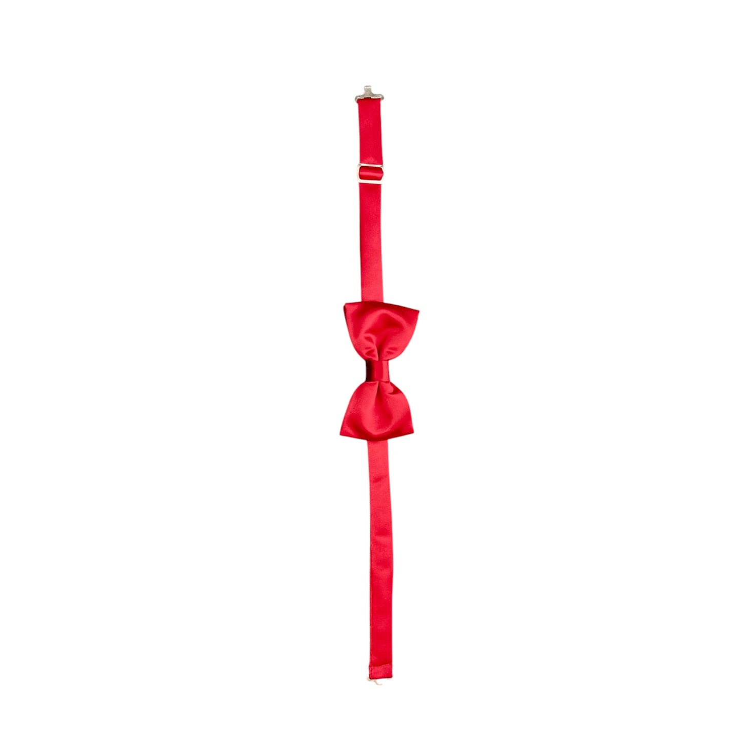 Satin Bright Red Tie with Adjustable Strap