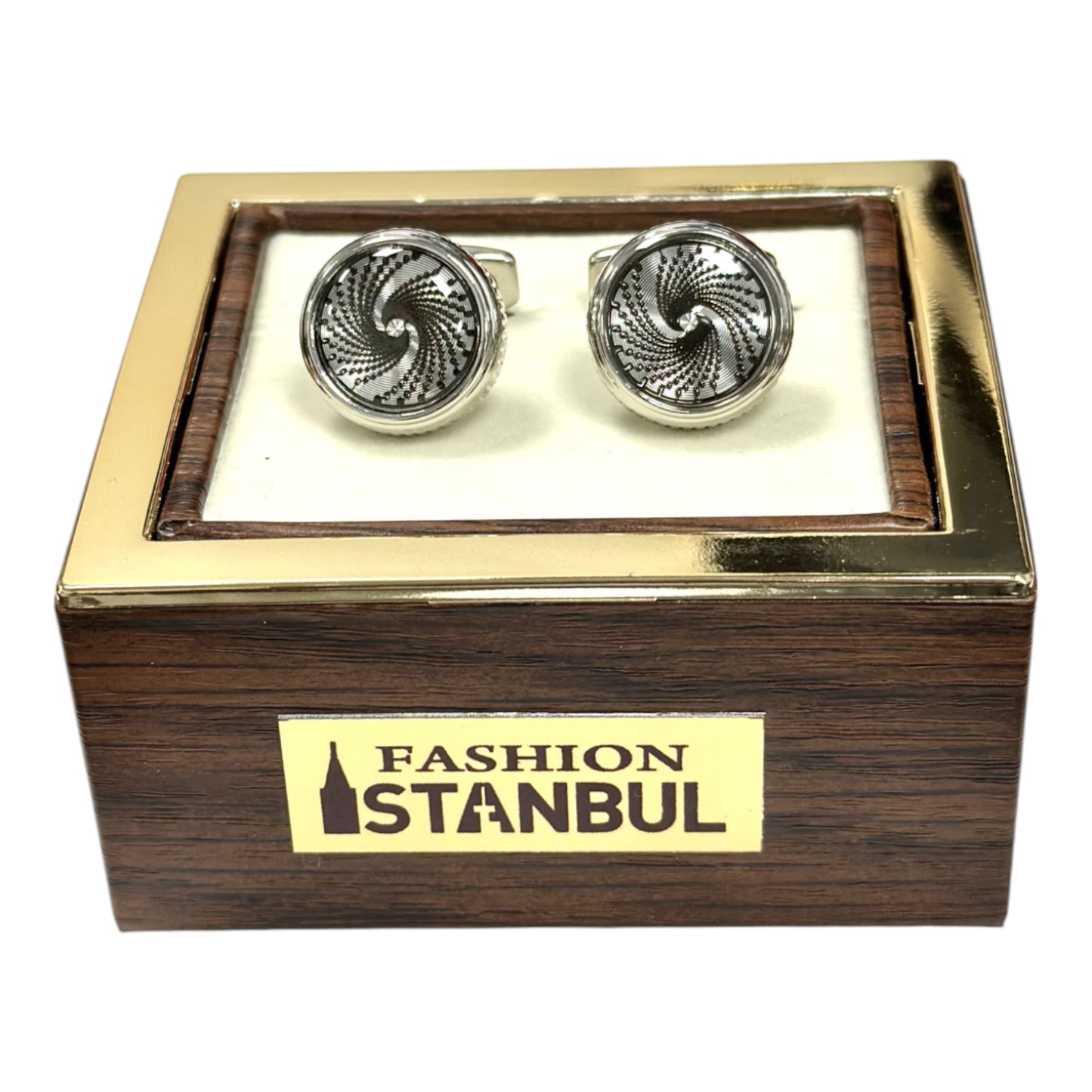 Silver with Swirl Detailing   - Istanbul Fashion Cufflinks - 45