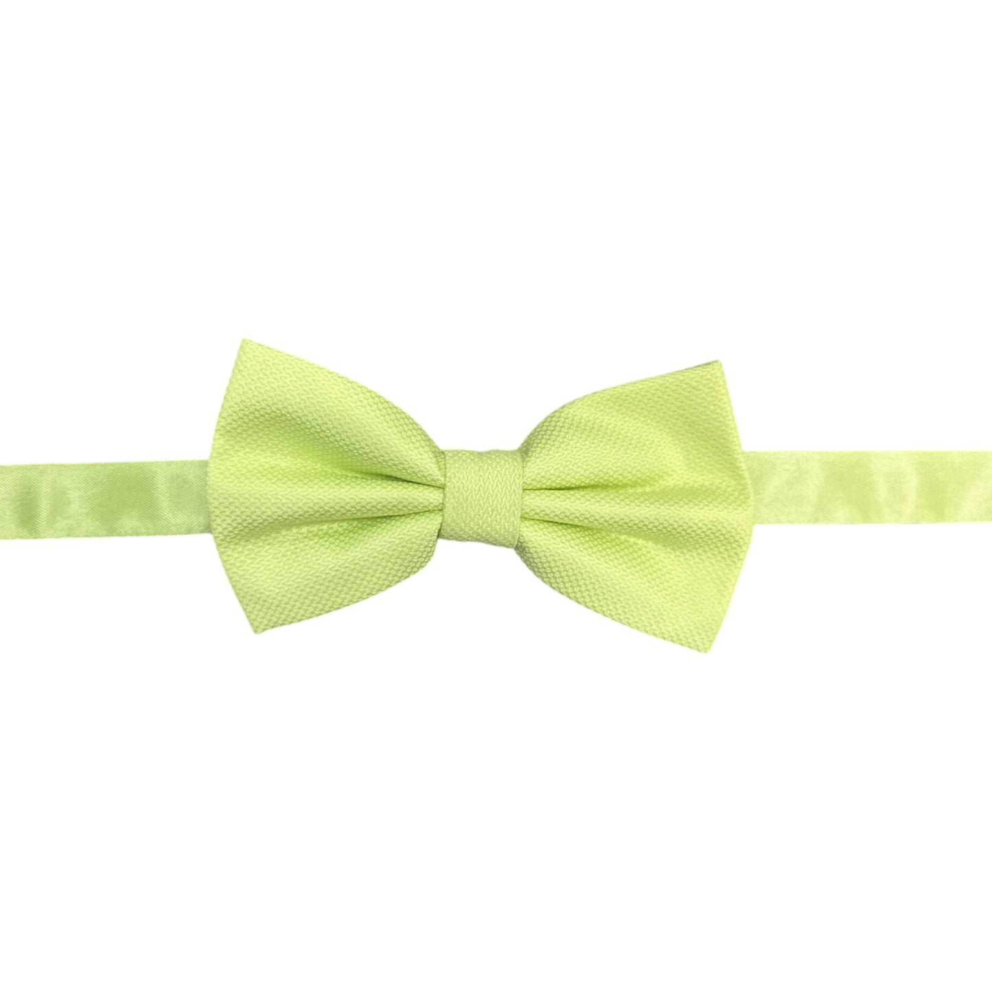 Light Lemmon Green Satin Tie with Adjustable Strap - Reversible