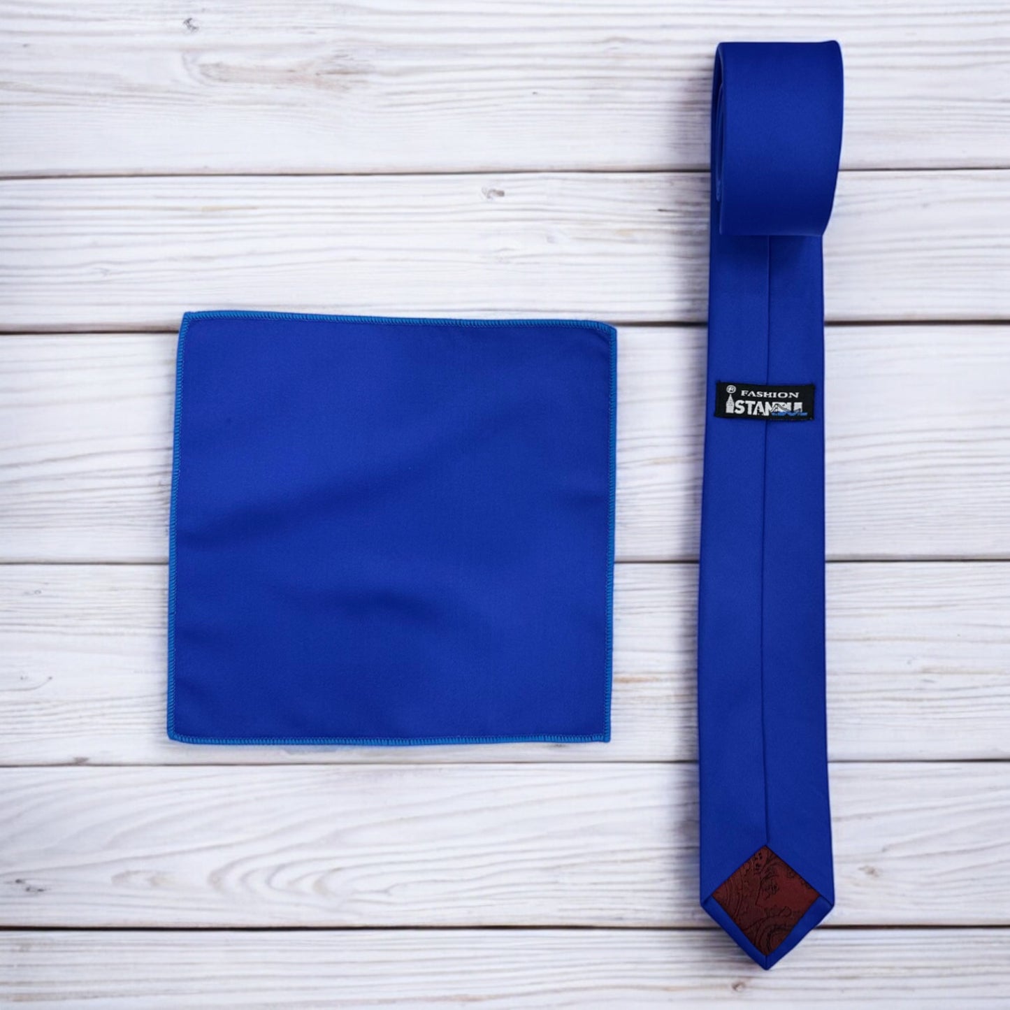 Royal Blue - Istanbul Fashion Slim Tie, Plain Satin