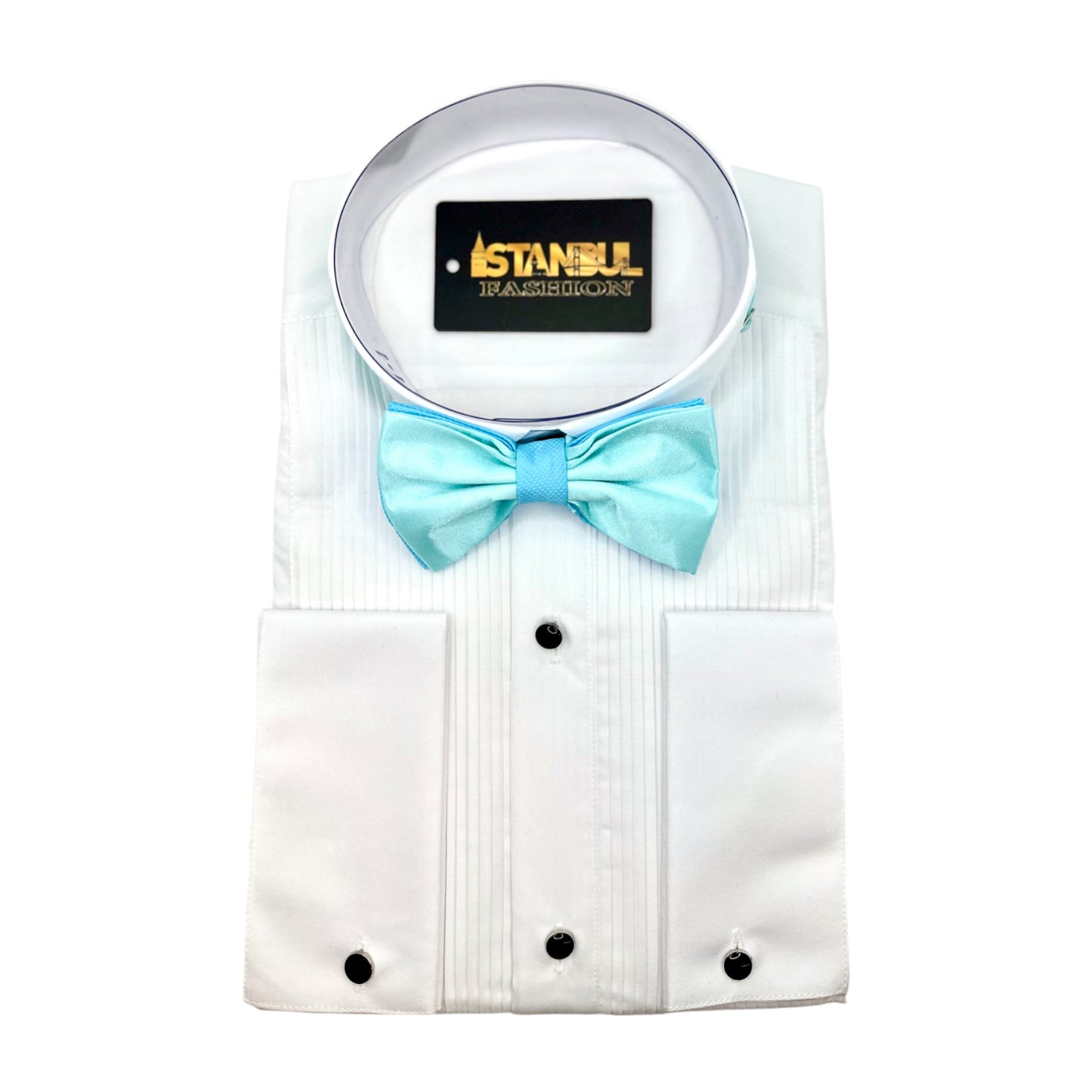 Sky Blue Two Toned  Tie with Adjustable Strap-Reversible Model Silky and Textured Fabric