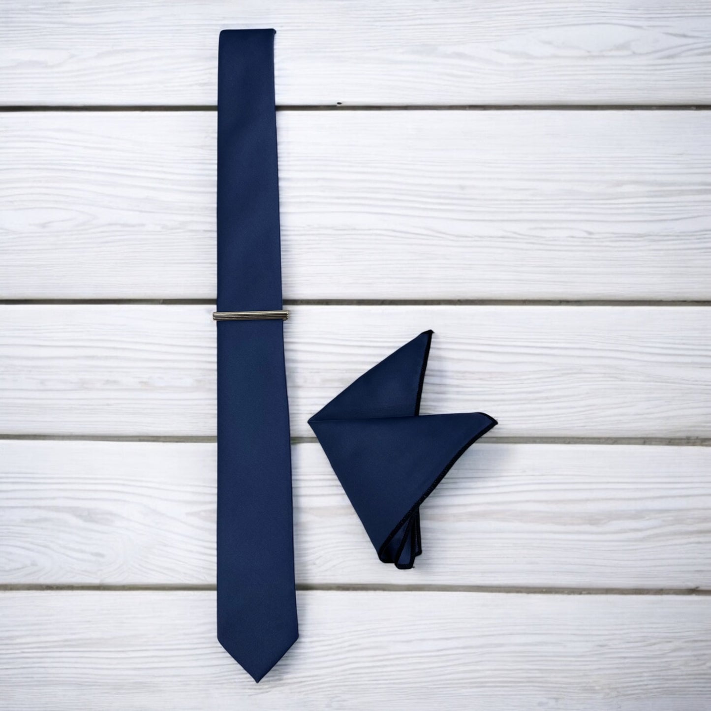 Steel Blue  - Istanbul Fashion Slim Tie, Plain Satin