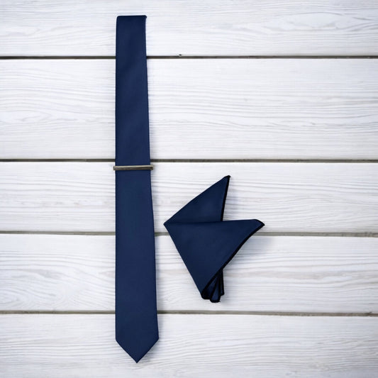 Steel Blue  - Istanbul Fashion Slim Tie, Plain Satin