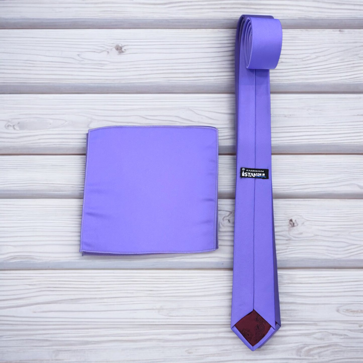 Purple - Istanbul Fashion Slim Tie, Plain Satin