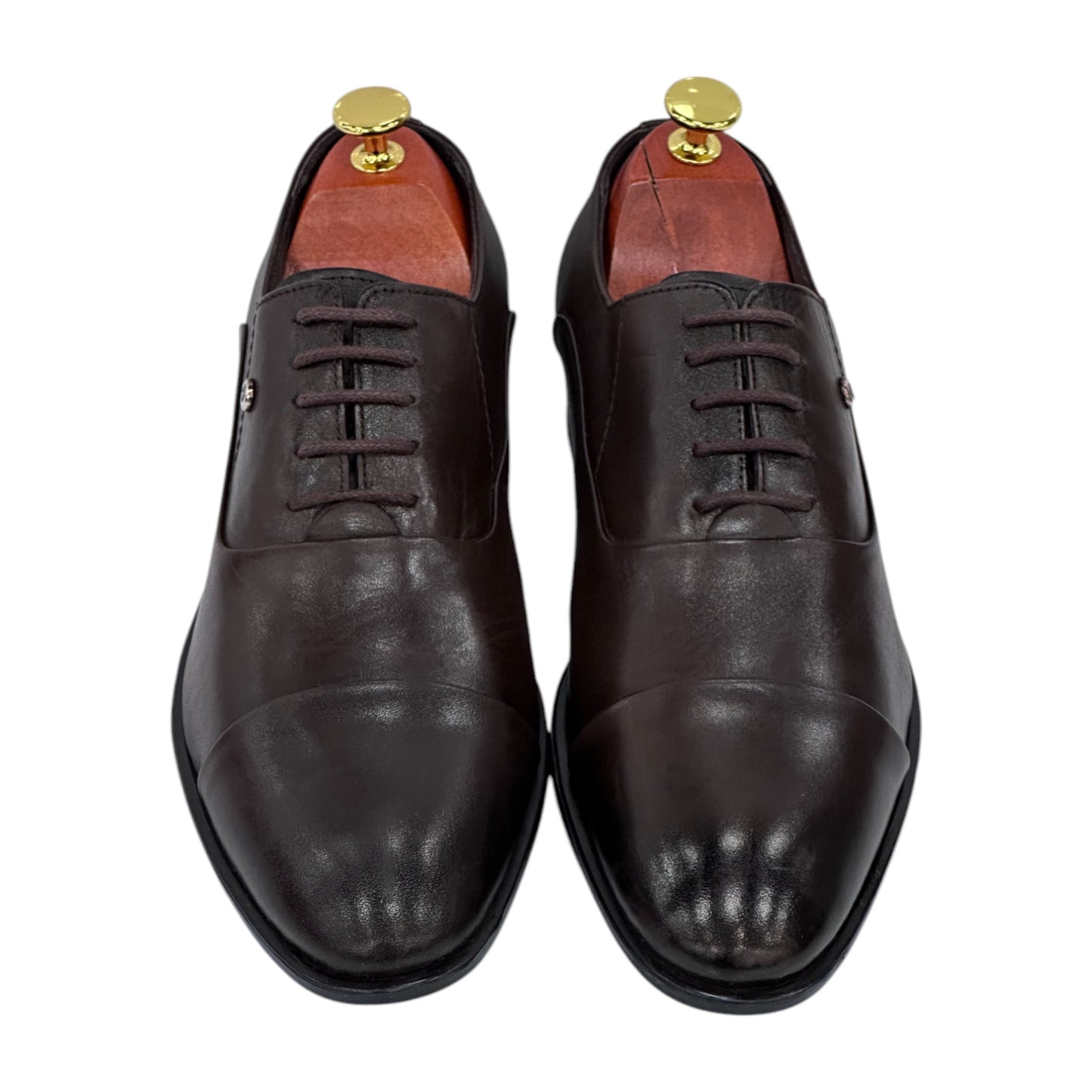 Brown Dress Shoes with Brown Lace-Made with Luxury Leather-7041