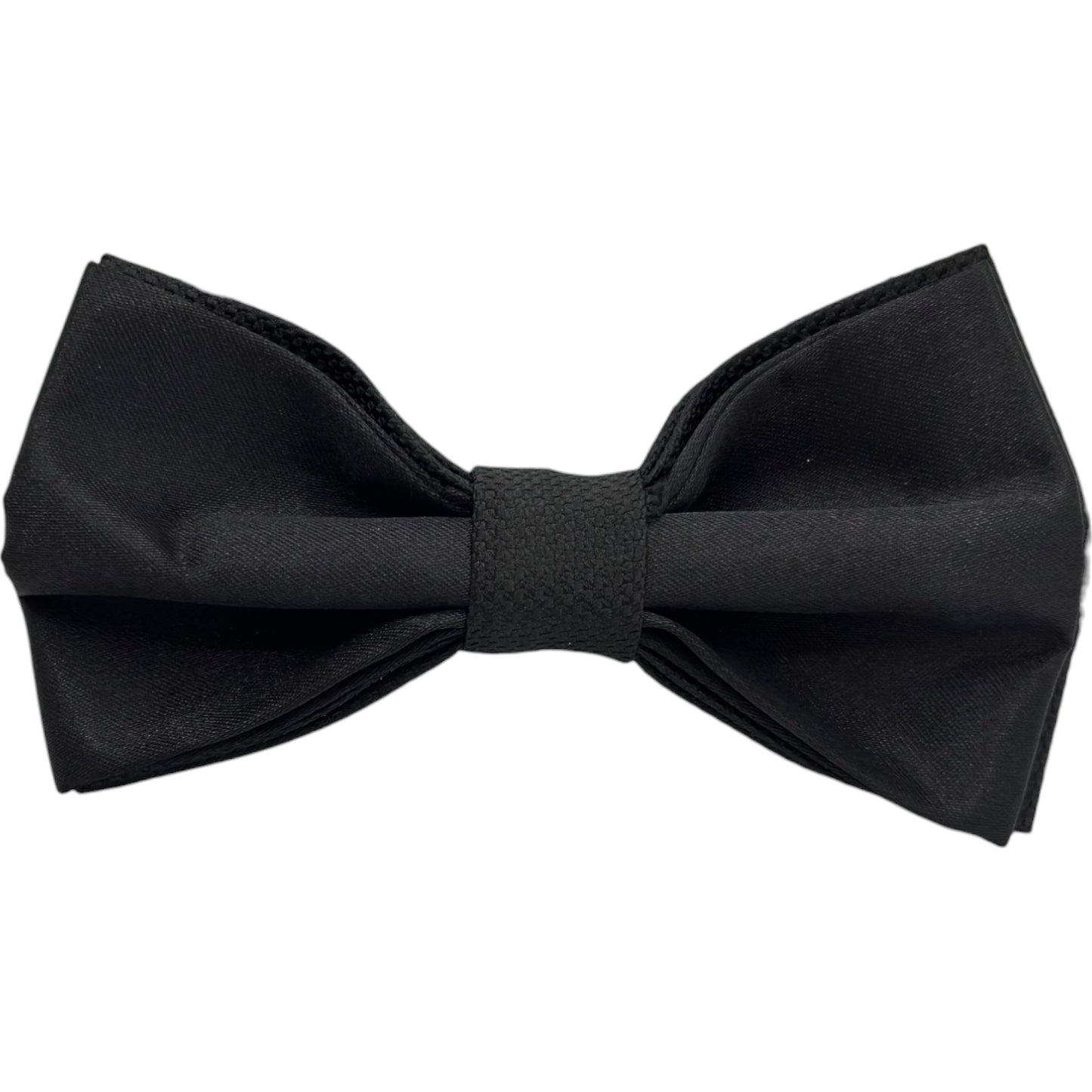 Blackest Black Satin Tie with Adjustable Strap - Reversible