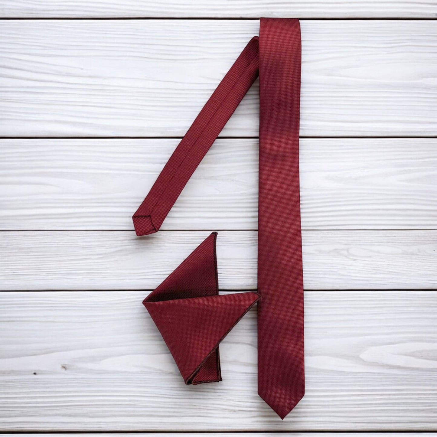 Classy Burgundy with Dark Lines  - Istanbul Fashion Slim Tie, Textured Fabric