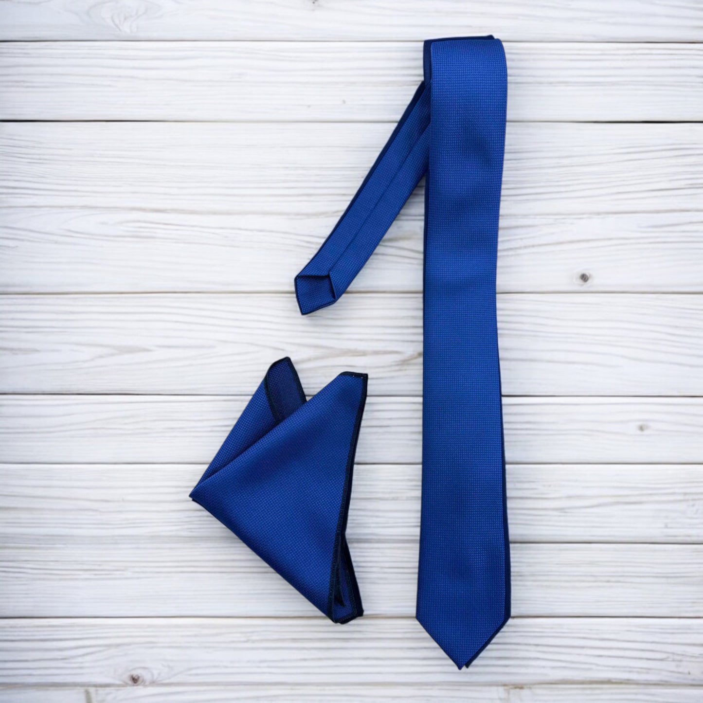 Dark Royal Blue  with Darker Lines- Istanbul Fashion Slim Tie, Textured Fabric