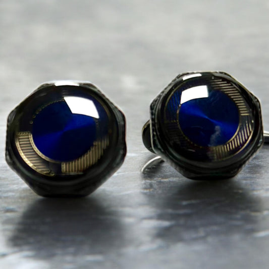 Elegant Combination of Black and Royal Blue  Istanbul Fashion Cufflinks - 36