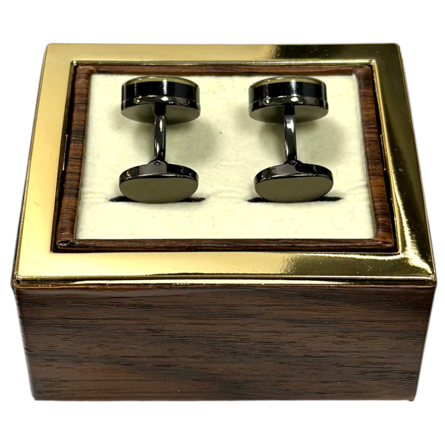 Simple Mixed Details of Black and Gold on Matte  Finish- Istanbul Fashion Cufflinks - 40