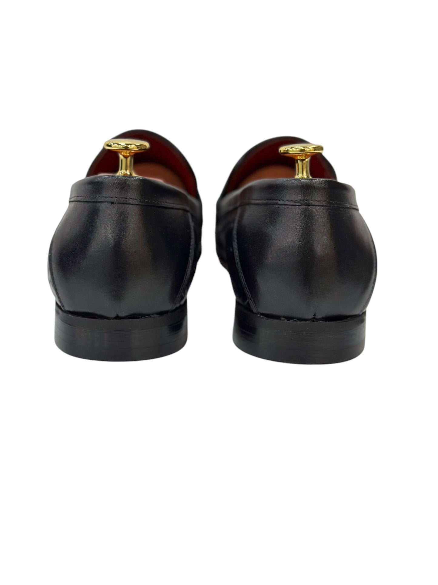 Black Istanbul Fashion by Raad Red Bottom Shoes With Gold Metal Piece- 1216