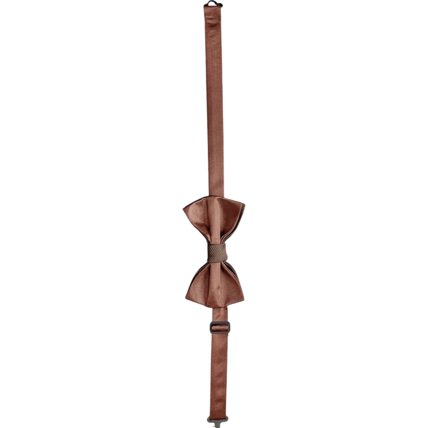 Contrasted Darkest Brown and Light Brown Tie with Adjustable Strap -Reversible