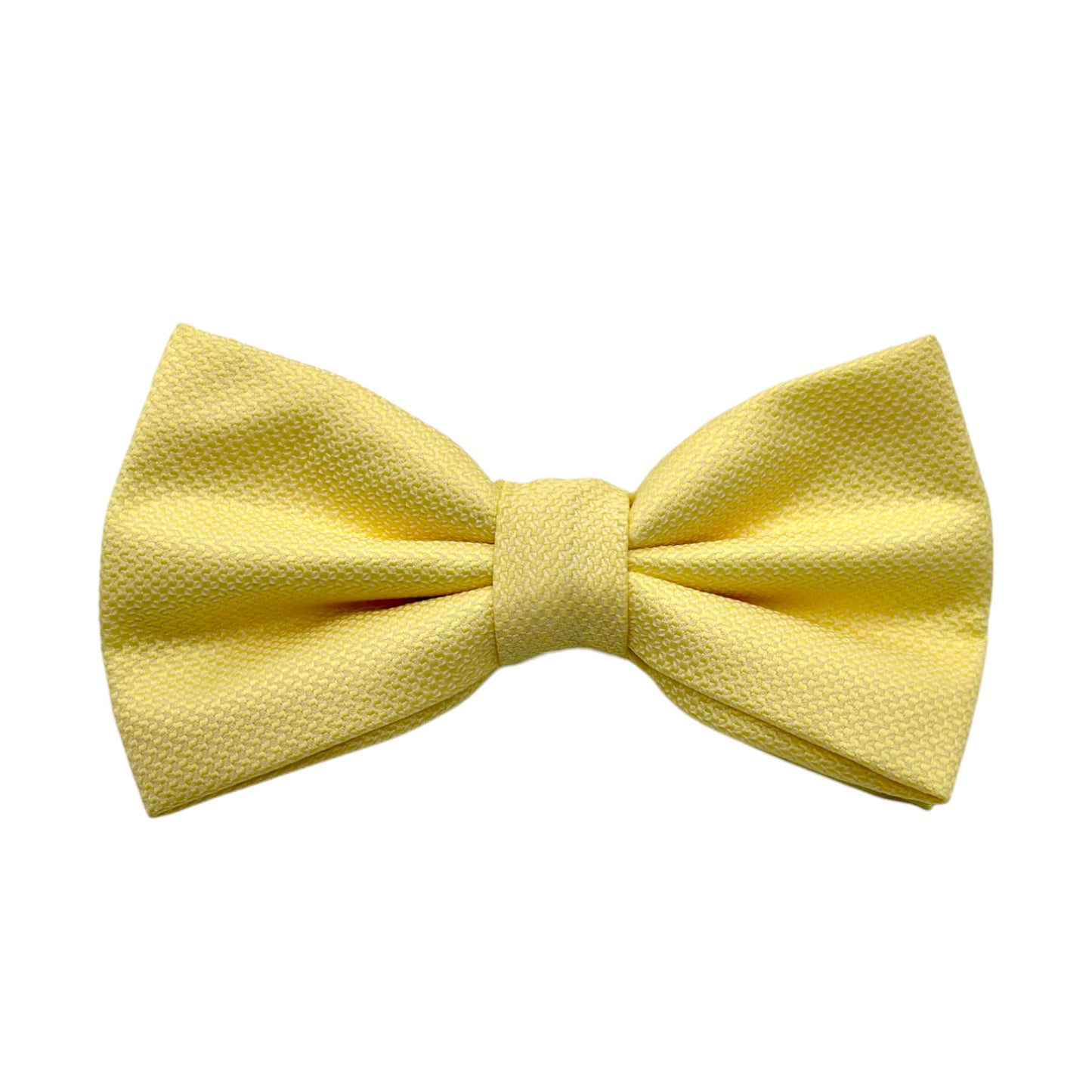 Lemon Yellow  Bow Tie with Adjustable Strap-Reversible Silky and Textured Fabric