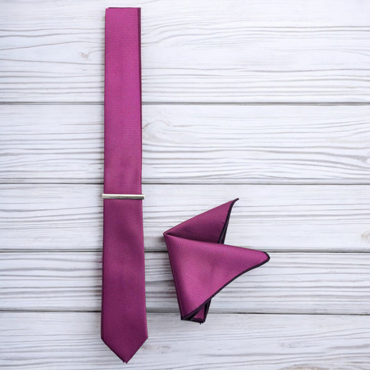 Hot Pink and Purple Combination  Istanbul Fashion Slim Tie, Textured Fabric