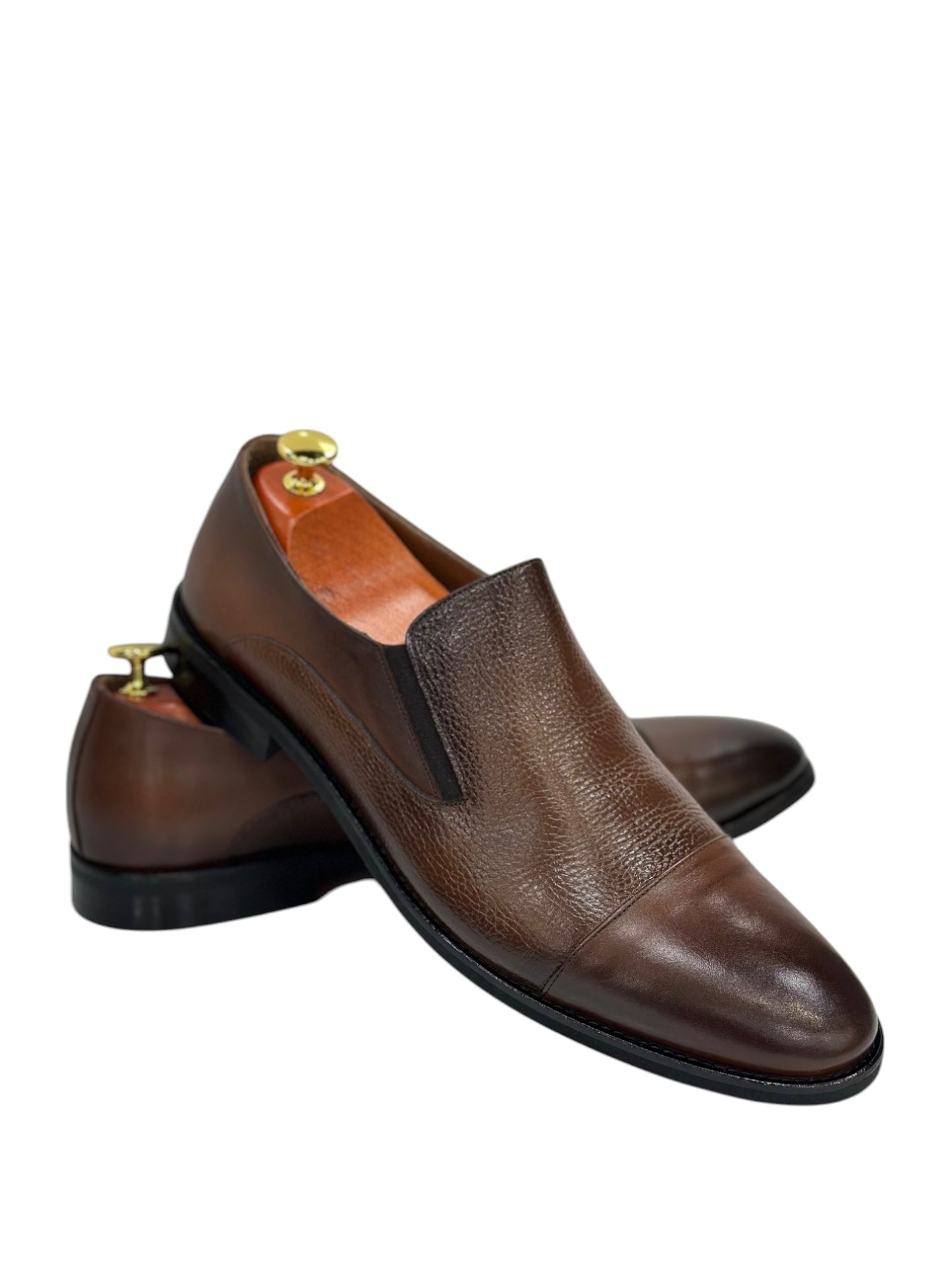 Brown Istanbul Fashion by Raad Red Bottom Shoes With Combination of Mat and Glossy Finish-603