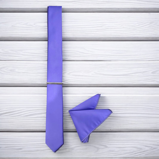 Purple - Istanbul Fashion Slim Tie, Plain Satin