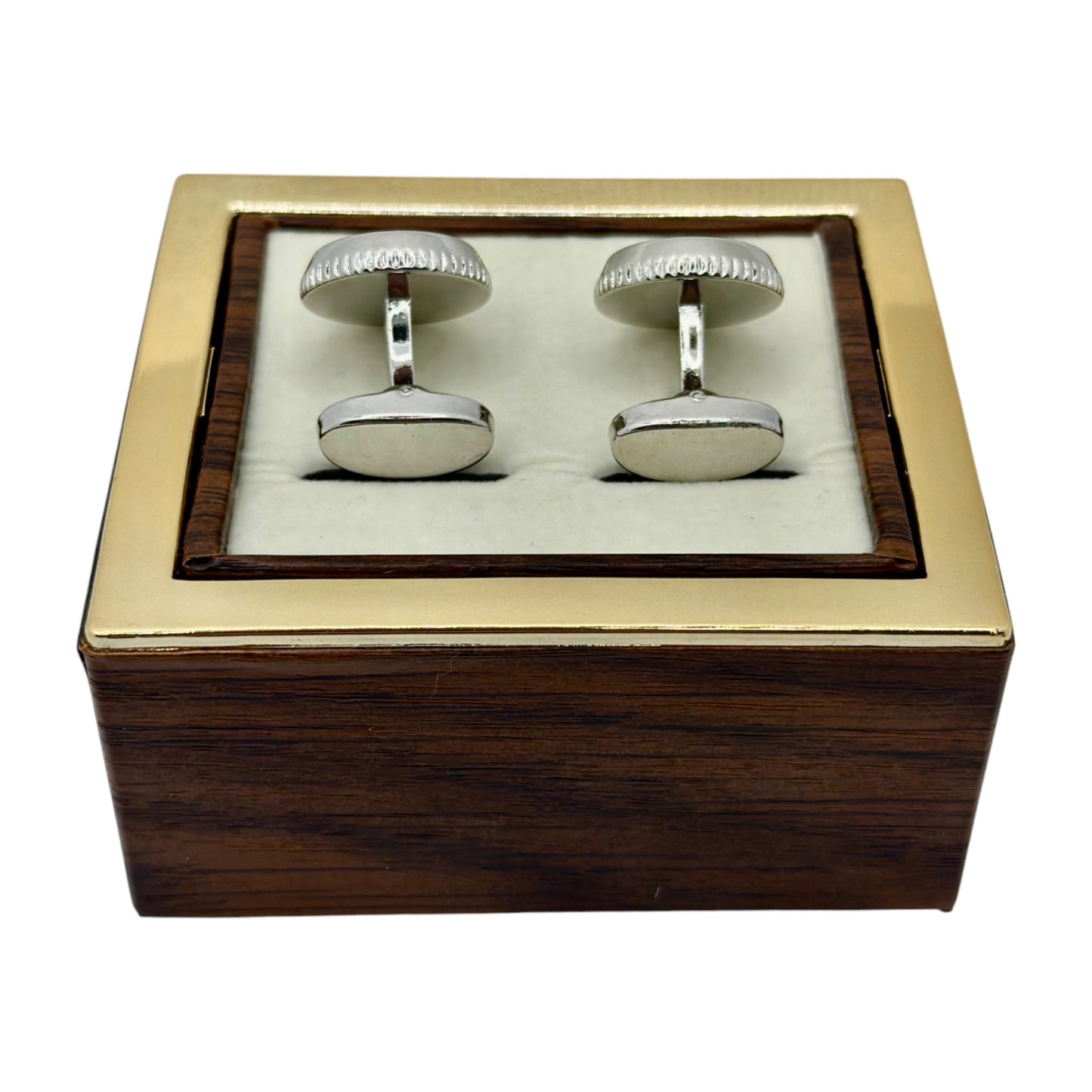 Bold Round  Round Istanbul Fashion Cufflinks  Detailed with  Silver, Rose Gold and Black - 26