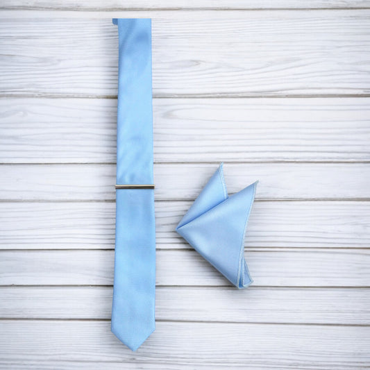 Sky Blue Istanbul Fashion Slim Tie, Textured Fabric