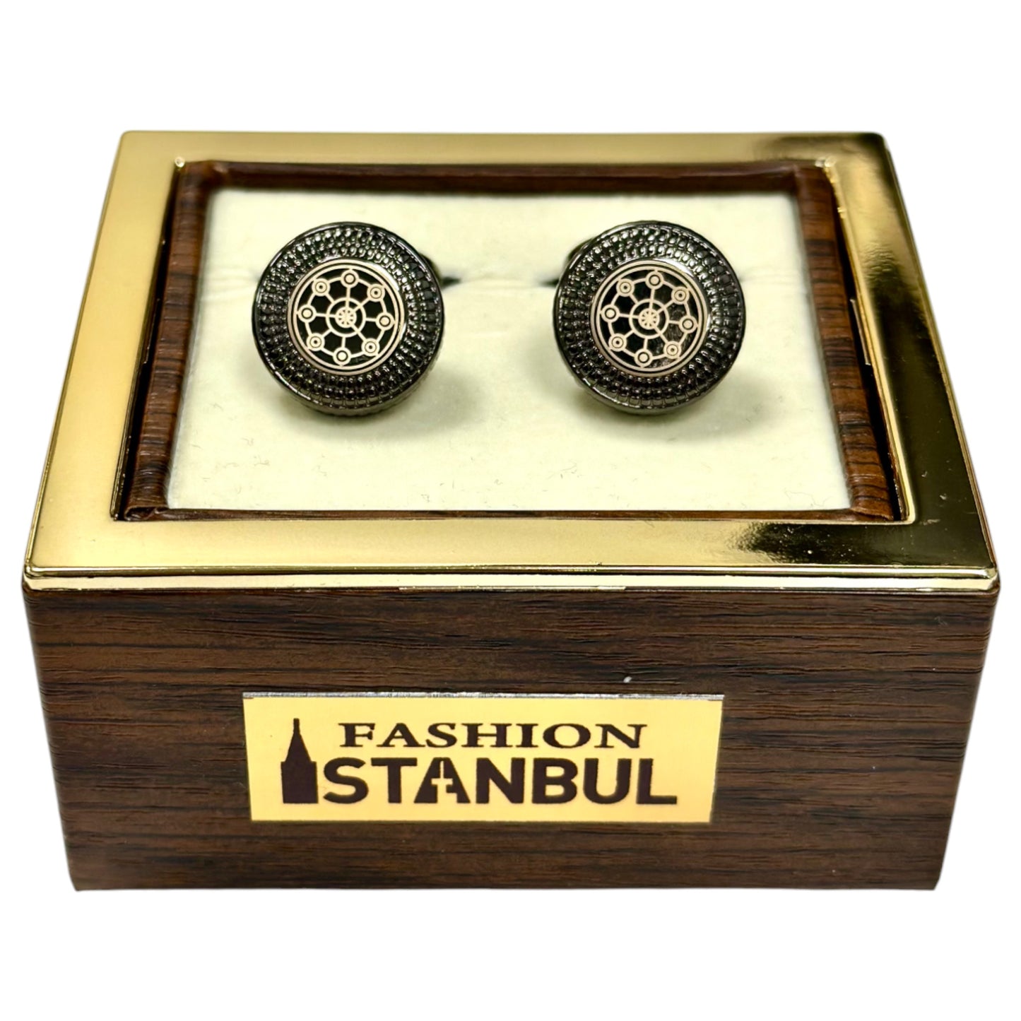 Elegant Detailing of Silver, Champagne and Chrome- Istanbul Fashion Cufflinks - 37