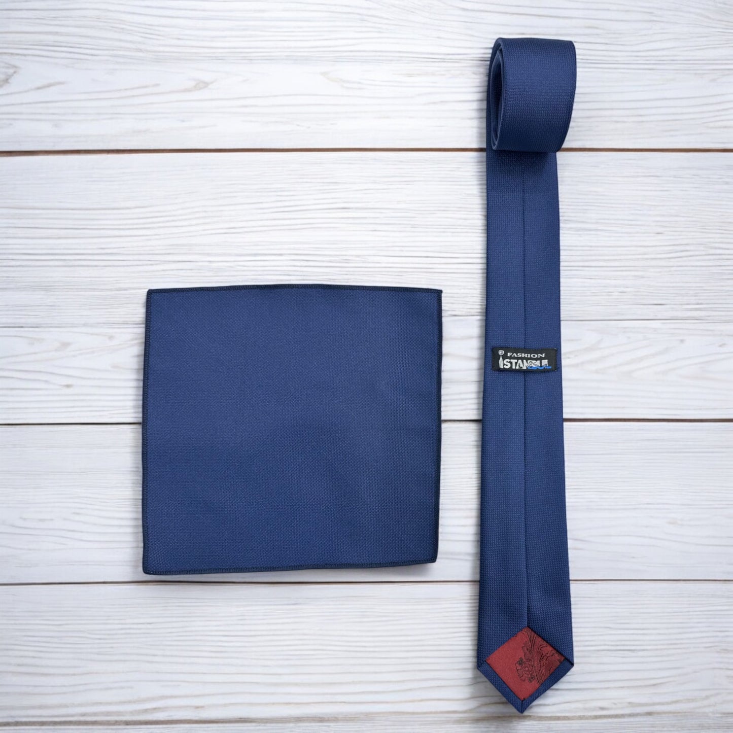 Darkest Navy - Istanbul Fashion Slim Tie, Textured Fabric