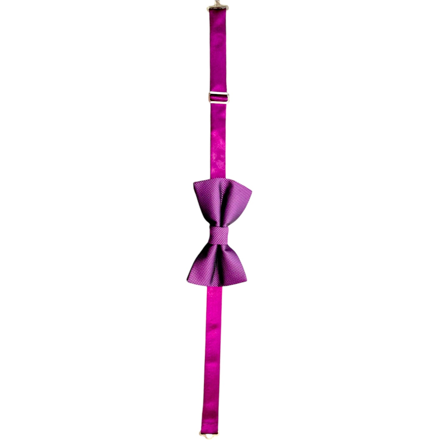 Plum Satin Tie with Adjustable Strap - Reversible