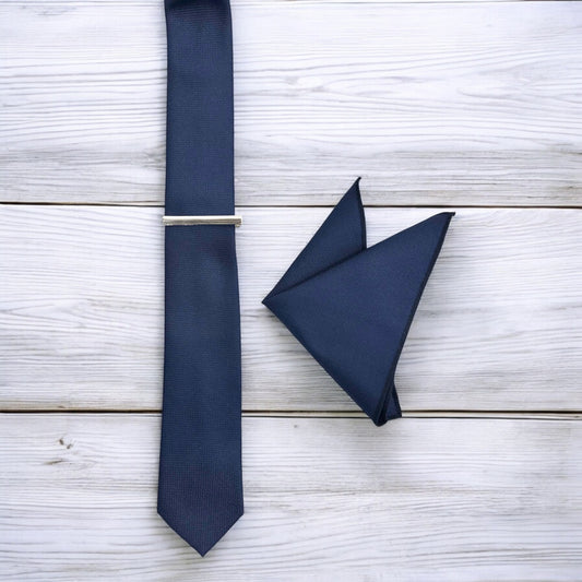 Darkest Navy - Istanbul Fashion Slim Tie, Textured Fabric
