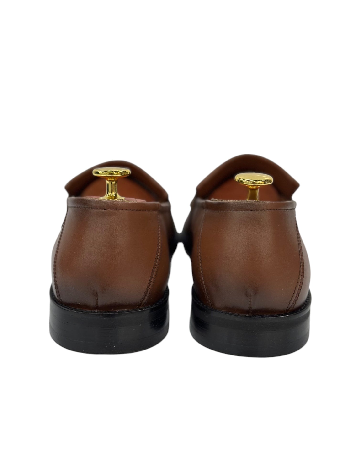 Brown Istanbul Fashion by Raad Red Bottom Shoes with Chrome Finish Metal-901TAB