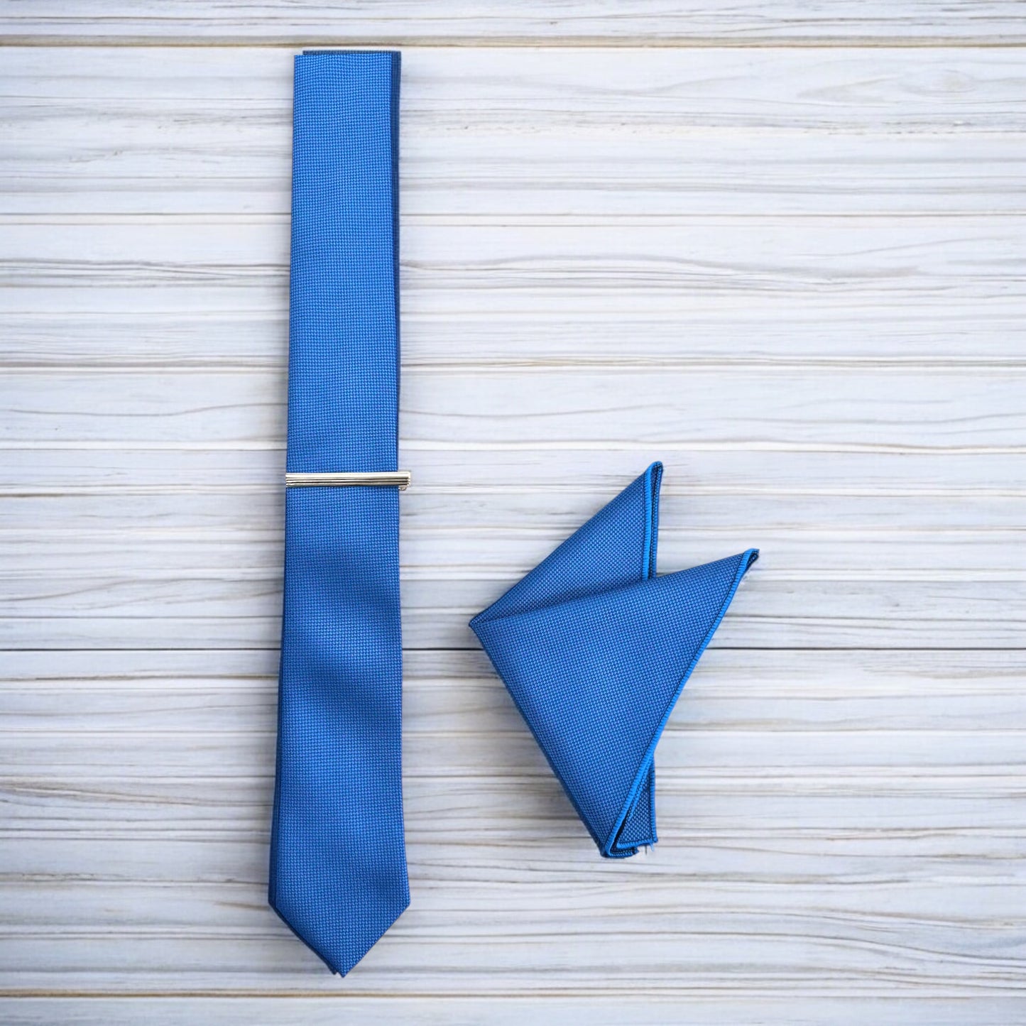 Elegant Blue with  Darker Lines- Istanbul Fashion Slim Tie, Textured Fabric