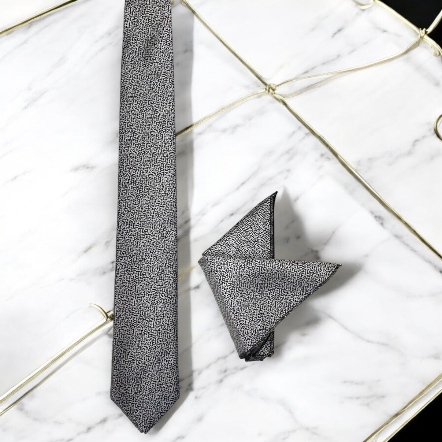 Doted Silver and Black - Istanbul Fashion Tie - Classic Wide